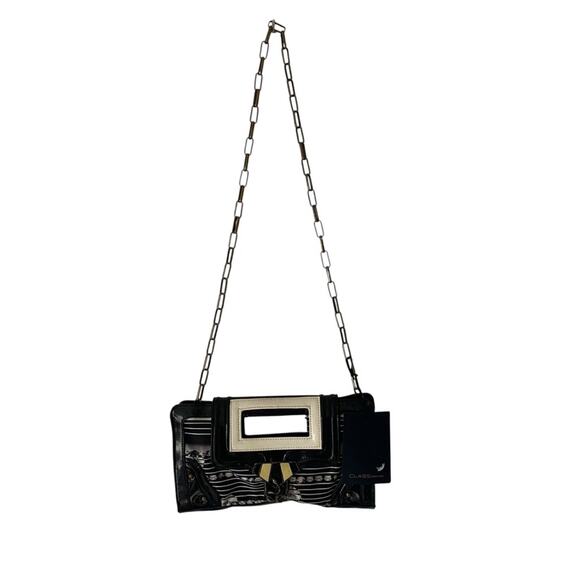 Roberto Cavalli Class NWTs Vintage Black Patent Leather Purse Chain Strap - Picture 4 of 15